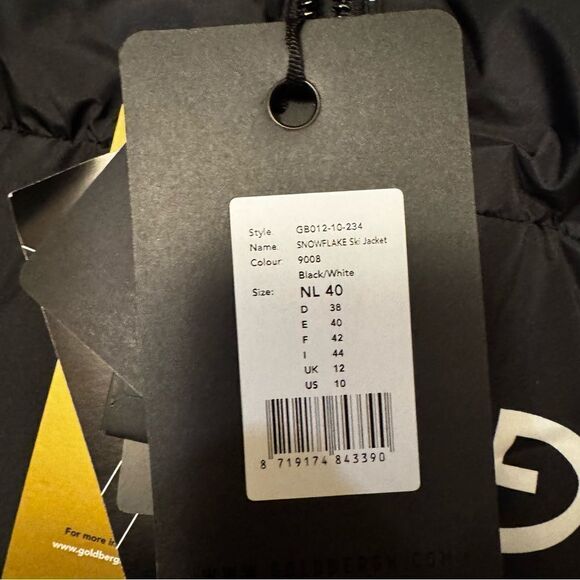 Goldbergh Snowflake Porter Jacket Black US 10 NWT waterproof ski jacket puffer - Picture 4 of 7